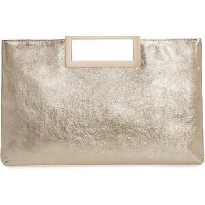 Fashion Pu Leather Handbag Stylish Women Convertible Clutch Purse (Gold)